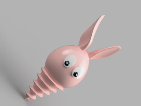 Bunny Screw Container Helmet 3D Print Model