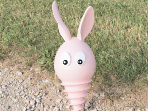 Bunny Screw Container Helmet 3D Print Model