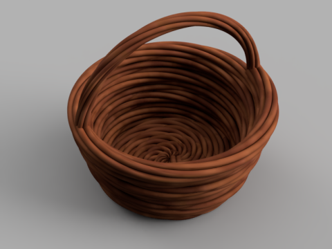 Wicker Basket Model Cetak 3D
