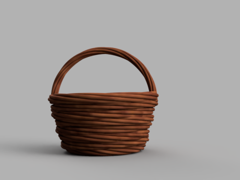 Wicker Basket Model Cetak 3D