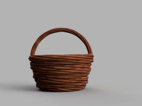 Wicker Basket 3D Print Model