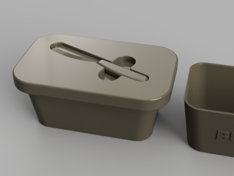 Butter Container with Knife Modèle 3D
