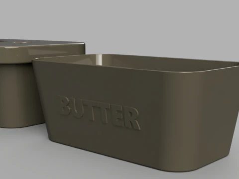 Butter Container with Knife 3D Model