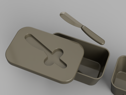 Butter Container with Knife Modelo 3D