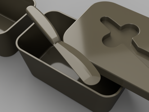 Butter Container with Knife Modelo 3D