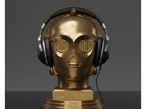 C-3PO Headphone Stand Modelo 3D