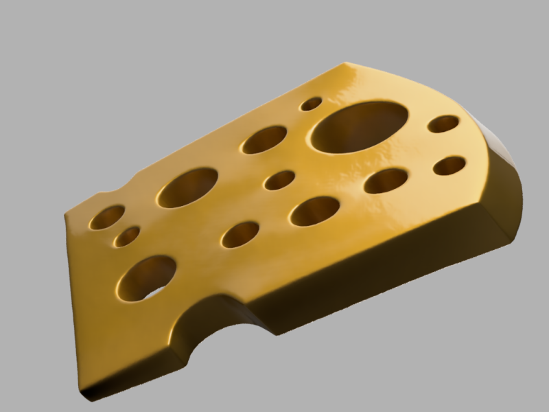 Door Block Cheese 3D Model .c4d .max .obj .3ds .fbx .stl .blend
