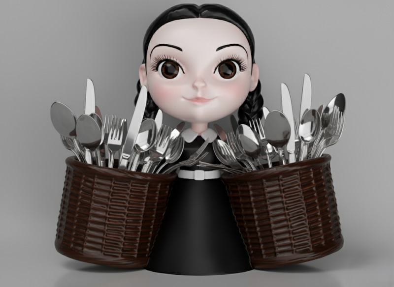 Wednesdays Cutlery Caddy 3D 模型 .c4d .max .obj .3ds .fbx .stl .blend 