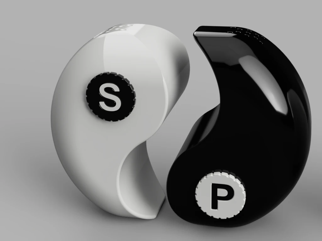 YinYang Salt Pepper 3D Model .c4d .max .obj .3ds .fbx .stl .blend 