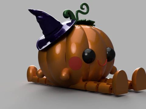 Dual-Face Pumpkin Buddy 3D Model