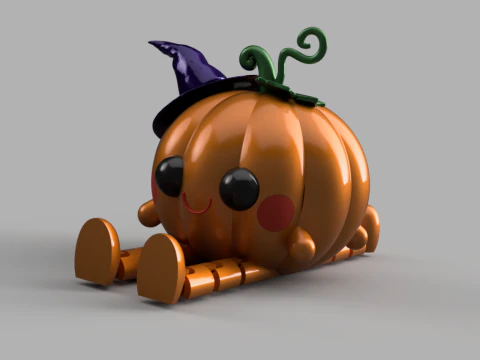 Dual-Face Pumpkin Buddy 3D Model