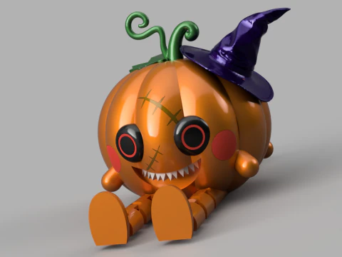 Dual-Face Pumpkin Buddy 3D Model
