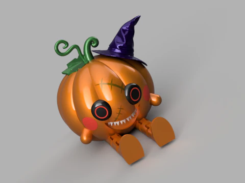Dual-Face Pumpkin Buddy 3D Model