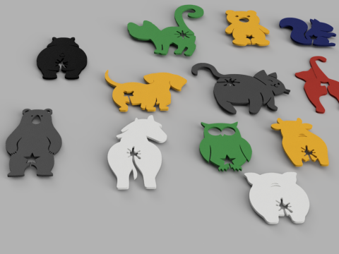 Funny Animal Bag Clips Set 3D मॉडल
