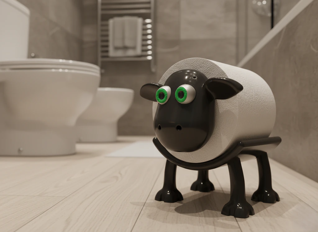 Sheep Toilet Paper Holder 3D Model .c4d .max .obj .3ds .fbx .stl .blend 