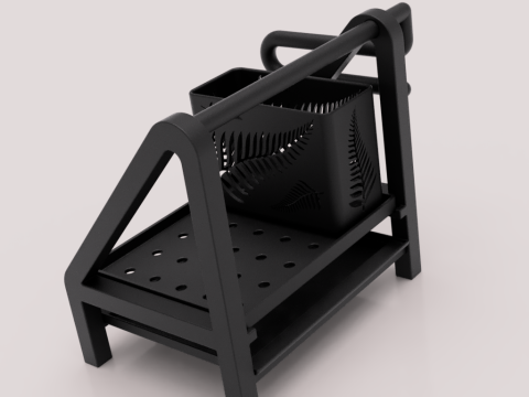 Kitchen Organizer with Towel Holder and Utensil Container 3D Модель