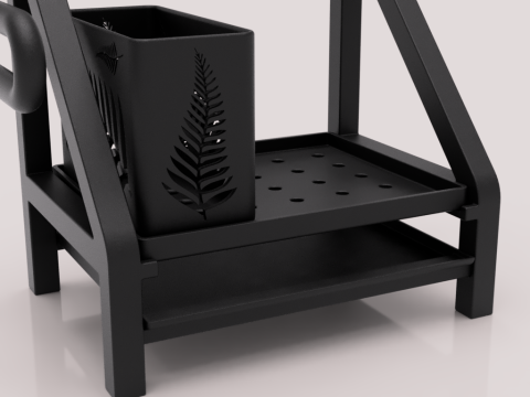 Kitchen Organizer with Towel Holder and Utensil Container 3D Модель