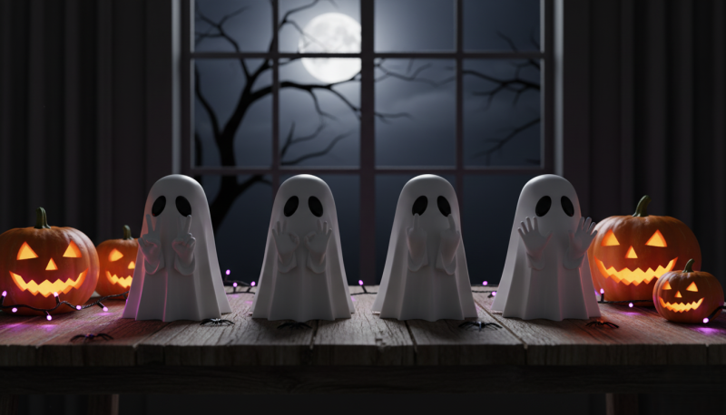 Spooky Ghost Gang 3D 模型 .c4d .max .obj .3ds .fbx .stl .blend