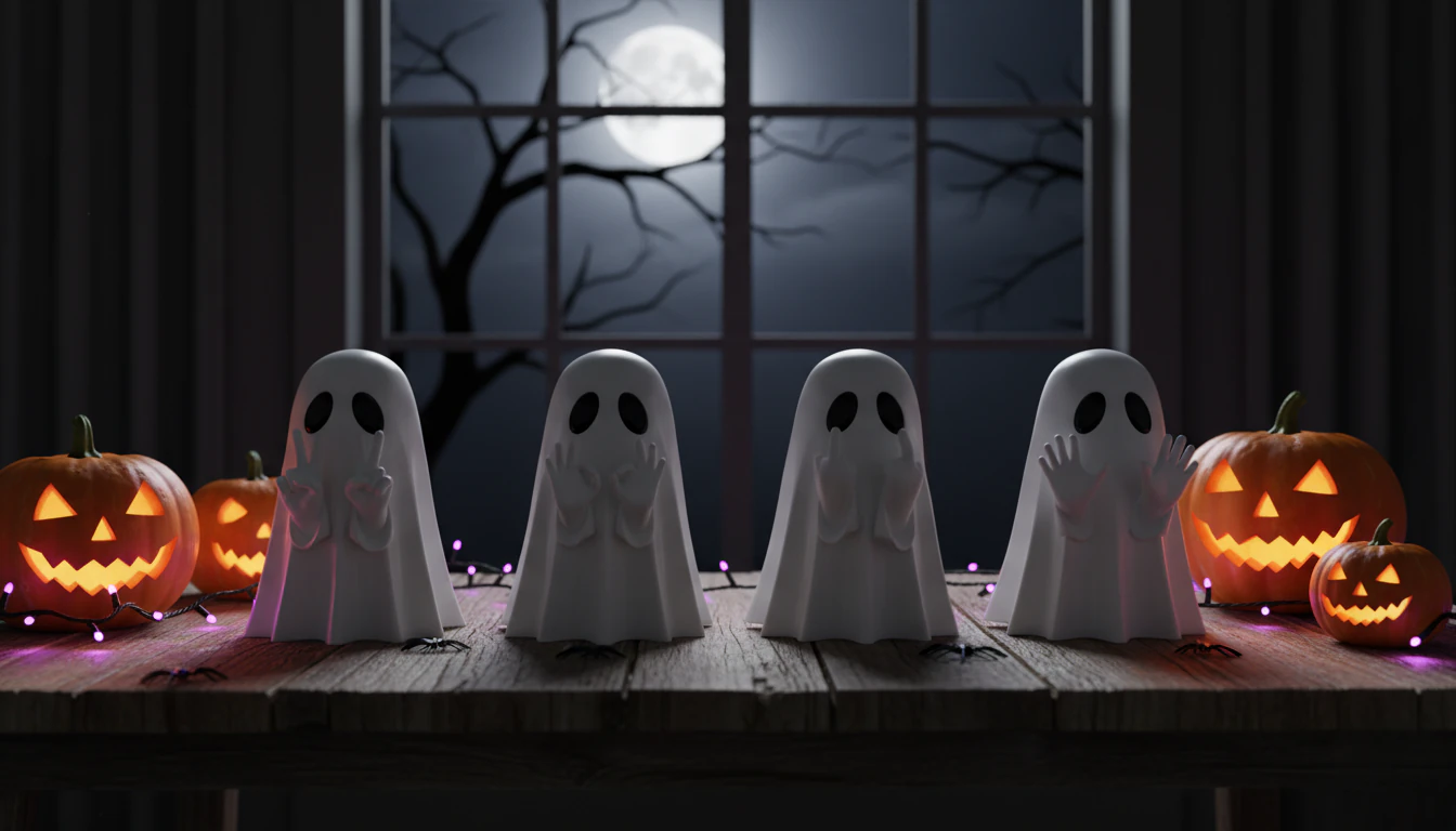 Spooky Ghost Gang 3D Model .c4d .max .obj .3ds .fbx .stl .blend