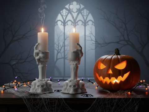 Skeleton Hand Candlestick Holders Modello 3D