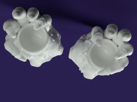 Skeleton Hand Candlestick Holders 3D Model