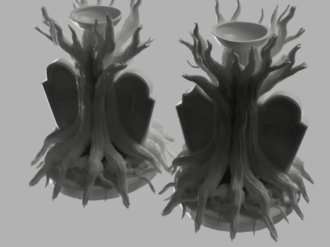 Grave Candle Holders Tree of Souls 3D 모델