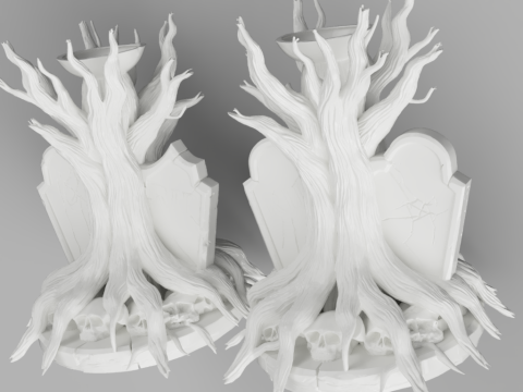 Grave Candle Holders Tree of Souls 3D 모델