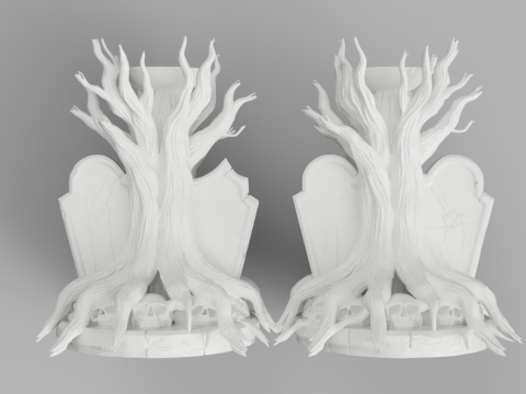 Grave Candle Holders Tree of Souls 3D 모델