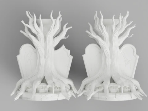 Grave Candle Holders Tree of Souls 3D Model