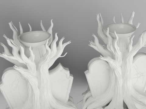 Grave Candle Holders Tree of Souls 3D 모델