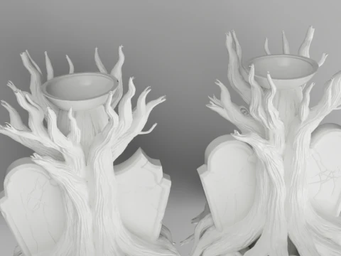 Grave Candle Holders Tree of Souls 3D Model