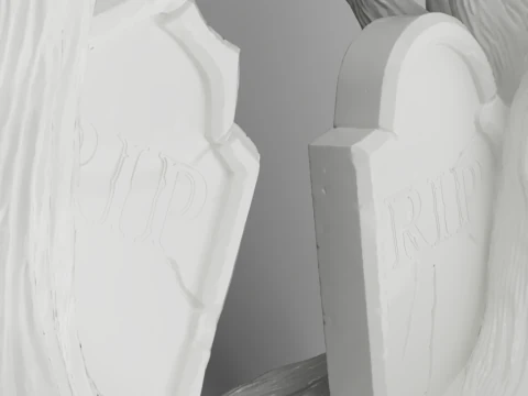 Grave Candle Holders Tree of Souls 3D Model