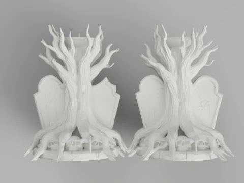 Grave Candle Holders Tree of Souls 3D Model