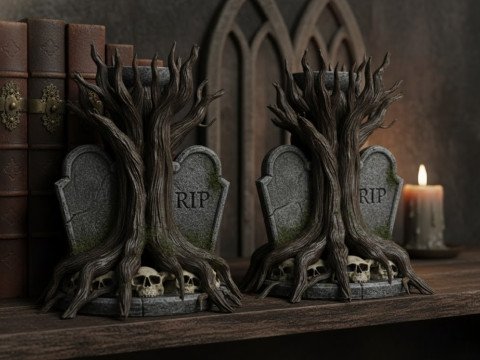 Grave Candle Holders Tree of Souls 3D 모델