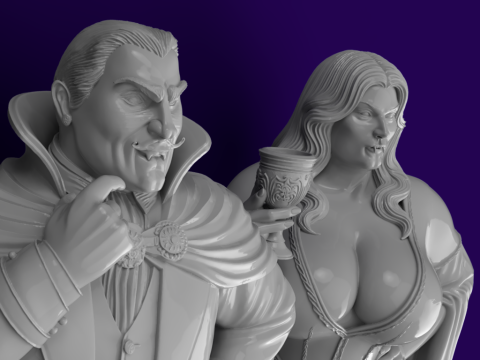 Vampire Couple Busts Count Countess 3D मॉडल