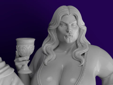 Vampire Couple Busts Count Countess 3D Model