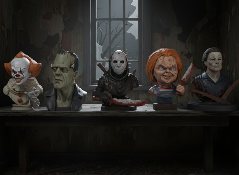 Horror Icons 3D Bust Collection Modello 3D .c4d .max .obj .3ds .fbx .stl .blend