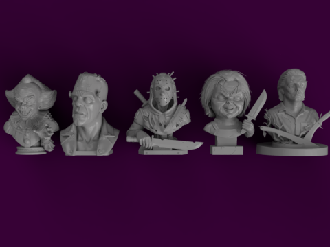Horror Icons 3D Bust Collection Modello 3D