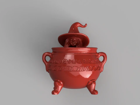 Porta caramelle del calderone della strega Modello 3D