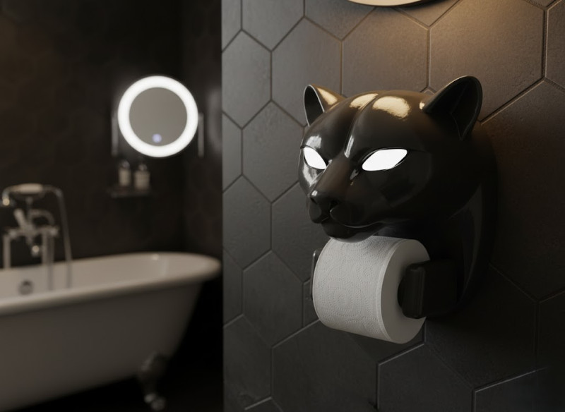 Panthera Paper Roll Holder Modelo 3D .c4d .max .obj .3ds .fbx .stl .blend