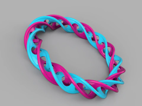 뒤틀린 팔찌 3D 모델