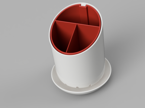 Stylish Draining Cutlery Caddy 3D Model