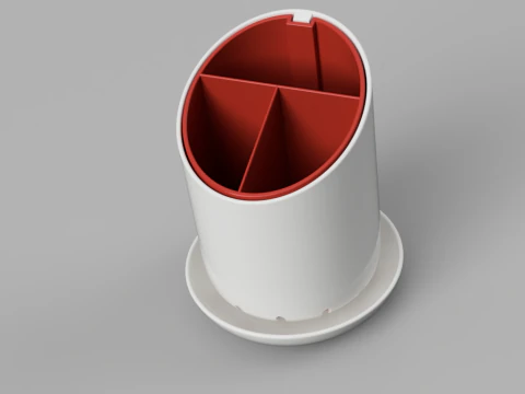 Stylish Draining Cutlery Caddy 3D Model