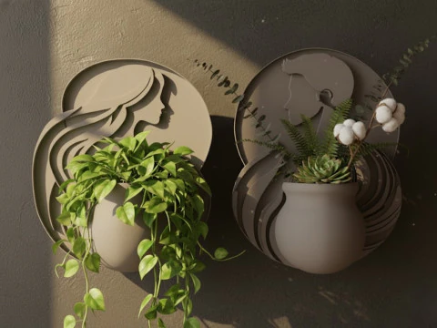 Artistieke muurplantenbakken 3D Model