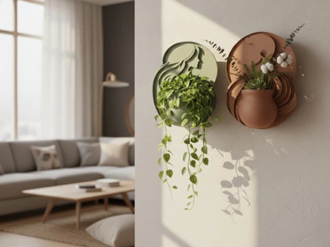 Artistic Wall Planters 3D Model