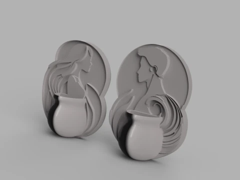 Artistic Wall Planters 3D Model