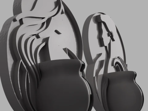Artistic Wall Planters 3D Model