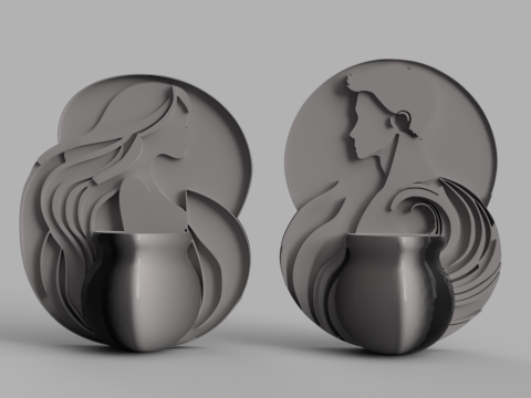 Художні настінні кашпо 3D Модель