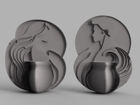 Artistic Wall Planters 3D Model