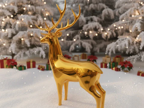 Minimalist Reindeer 3D Model